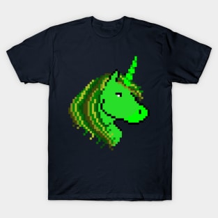 Pixel Green Alien Unicorn T-Shirt